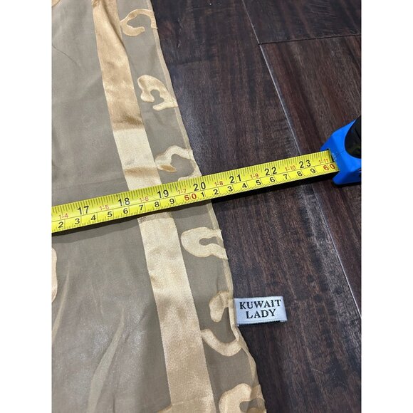 Kuwait Lady Silk Scarf Rectangle Sheer Shawl Wrap Abstract Pattern Lightweight - Picture 7 of 9